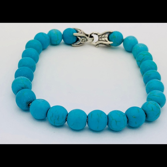 David Yurman Turquoise Beaded Bracelet 7.25” - Picture 3 of 5